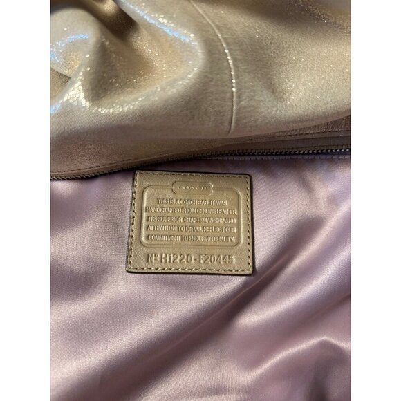 Coach Poppy 2-Way Metallic Shoulder Handbag Purse Tote, Oversized Travel Casual - Picture 5 of 6